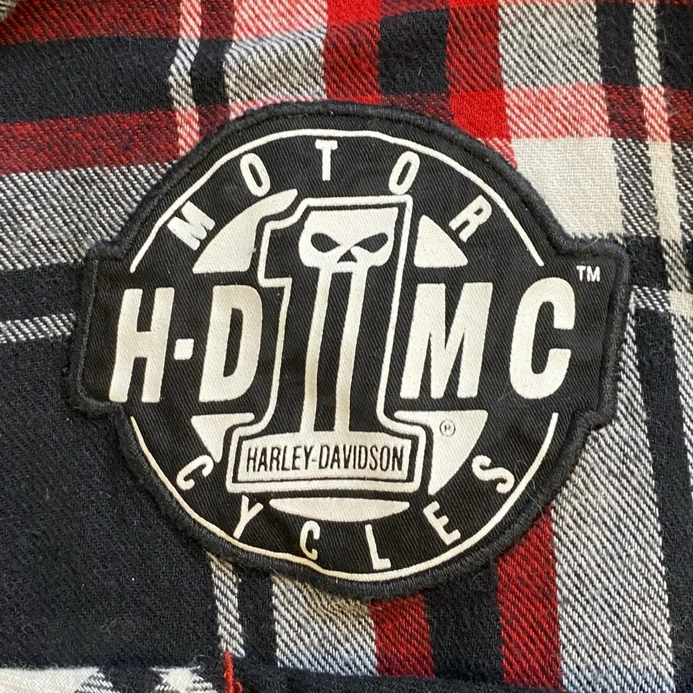 Harley Davidson Plaid Long Sleeve Flannel Elbow Patch Shirt
Men’s Size L slim - Picture 5 of 11